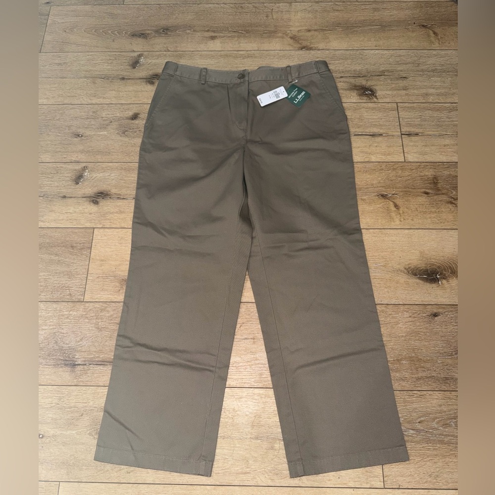 L. L.‎ Bean Classic Fit Straight Leg Bayside Twill Dark Cement size 16 Petite